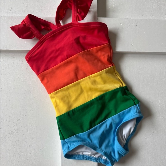 Hanna Andersson Red and Orange One Piece Swim - Picture 1 of 2